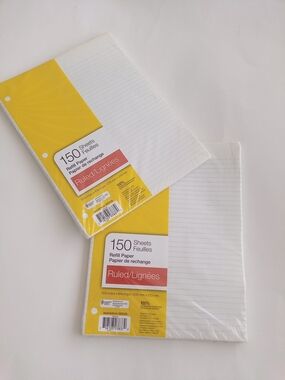 Rule/Lined Refill Paper 150 Sheets Per Pack - Bundle Of 2 Packs